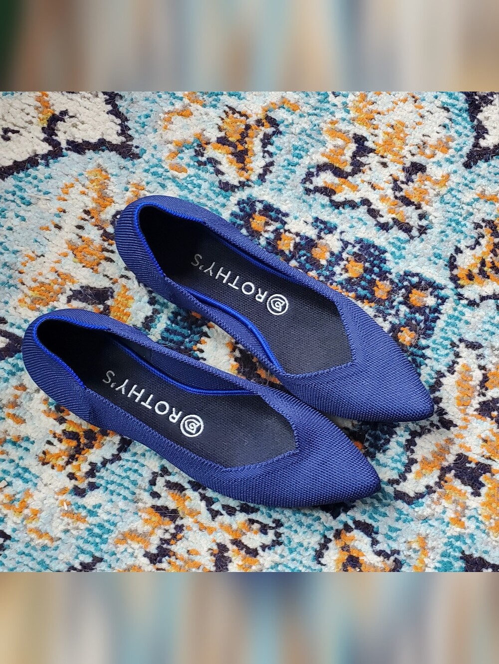 Rothy's The Point Ballet Knit Flats in Royal Blue Size W8